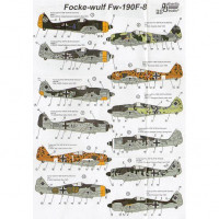 Authentic Decals 4827 WWII Luftwaffe Focke-Wulf FW-190F-8 Unknown schemes and markings 