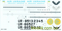 Декаль для літака Іл-62М "Ukraine"
