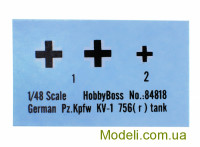 Hobby Boss 84818 Масштабна модель танка Pz.Kpfw KV-1 756 (r)