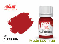 Акрилова фарба ICM, напівпрозора червона
