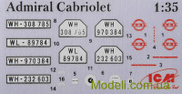 ICM 35471 Збірна модель автомобіля "Адмірал Cabriolet"
