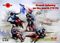 Французька піхота 1914 року на марші (4 фігури)