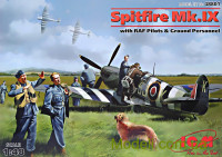 Винищувач Spitfire Mk.IX з пілотами і техніками ВВС Великобританії