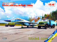 Радянський військовий аеродром 1980-х років (Мікоян-29 «9-13», АПА-50М (ЗіЛ-131), командна машина ЗіЛ-131 та радянські аеродромні таблички ПАГ-14)