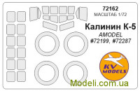 Маска для моделі літака Kalinin K-5 (Amodel)