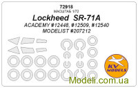 Маска для моделі літака Lockheed  SR-71A  + маски для коліс (Academy, Modelist)