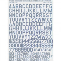 PRS32-002 USAF modern stencil letters & numbers, grey color