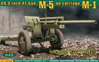 Американская 3 дюймовая противотанковая пушка М-5 на лафете от M-1