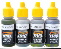 MIG (AMMO) 7203 Набор акриловых красок "Smart для авиации" AMMO A-MIG-7203: Английские ВВС начиная с 50-х  годов