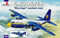 Транспортний самолет C-130 и истребитель F4J "Blue Angels"