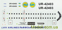 Декаль для літака Яковлєв Як-42 Львівські авіалінії
