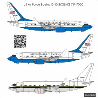 Декаль для самолета Боинг С-40 737-700С ВВС США / ВМС США