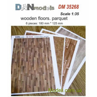 Материал для диорам из бумаги: деревянные полы, паркет, 6 шт, 180x125 мм