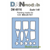 Маска для моделі літака МіГ-25 РБТ (ICM)