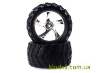 28663V 1:18 Tire And Chrome Rim For Monster Truck (23626v+28662) 2p