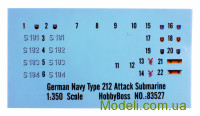 Hobby Boss 83527 Сборная модель подводной лодки Тип 212