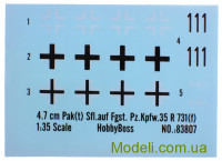 Hobby Boss 83807 Сборная модель САУ с чешской 4.7 cm противотанковой пушкой на шасси R35