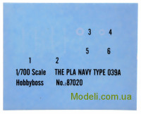 Hobby Boss 87020 Пластмассовая модель лодки PLA Navy Type 039G