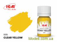 Акриловая краска ICM, полупрозрачная желтая
