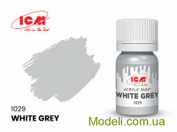 Акриловая краска ICM, бело-серая