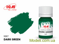 Акриловая краска ICM, темно-зеленый
