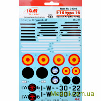 Декаль для самолета И-16 тип 10 ВВС Испании (после 1939 г.)