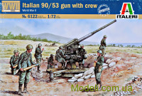 Итальянская пушка 90/53 с расчётом