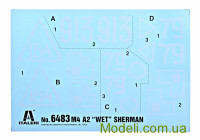 ITALERI 6483 Купить масштабную модель танка Sherman M4A2 с 76 мм пушкой M3