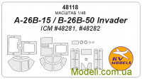 Маска для модели самолета A-26B-15/B-26B-50 Invader + маски для колес (ICM)