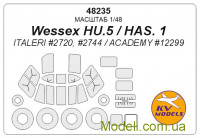 Маска для модели вертолета Wessex HU.5/HAS. 1 + маски для колес (Italeri, ACADEMY)