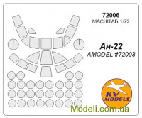 Маска для модели самолета Ан-22 "Антей", поздний (Amodel)