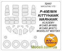 Маска для модели самолета P-40 E/M/N Warhawk (Academy)