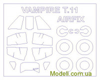 Маска для модели самолета De Havilland Vampire T.11 (Airfix)