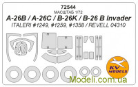 Маска для модели самолета A-26B/A-26C/B-26K/B-26 B Invader + маски для колес (Italeri, REVELL)