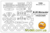 Маска для  модели самолета B-26 Marauder (все модификации), Hasegawa