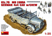 Немецкий армейский автомобиль Kfz.70 (MB 1500A) с экипажем