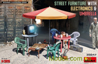 Уличная мебель с электроникой и зонтиком