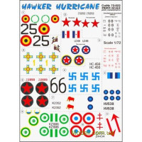Print Scale 72-022 Декаль для самолета Hawker Hurricane