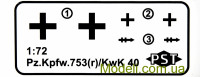 PST 72027 Масштабная модель танка Pz.Kpfw 753 (r) с пушкой 75 мм kwK 40