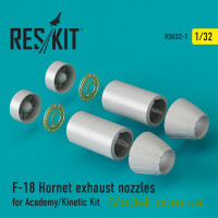 Выхлопные сопла для самолёта F-18 Hornet для набора (Academy/Kinetic Kit)