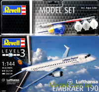 Подарочный набор с моделью самолета Embraer 190 "Lufthansa"