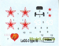 Toko D025 Декаль для самолета LAGG-3 type 66