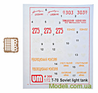 Unimodels 306 Сборная пластиковая модель советского танка T-70M