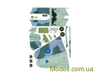 Три крапки 004 Паперова модель літака Hawker Hurricane Mk.IIc