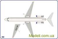 AMODEL 4-001-01 Збірна модель Авіалайнер DC-9-51 (пластік AMP OvT)