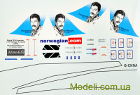 Декаль для літака Боїнг 787-900 Dreamliner Norwegian Air G-CKNA