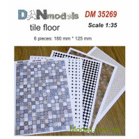 Матеріал для діорам з паперу: кахельні підлоги, 6 шт, 180x125 мм
