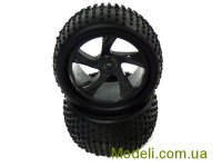 1:18 Tire and Black Rim for Truggy (23626B+28652) 2P