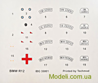 IBG Models 35001 Модель мотоцикла BMW R12 з коляскою (цивільна версія)