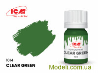 Акрилова фарба ICM, напівпрозора зелена